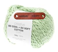 Rico Design CREATIVE SO COOL + SO SOFT COTTON CHUNKY PASTELLGRÜN Premium Wolle 100g für luftige Mode Kleidung Wohnideen und kreative Sommerprojekte mit mySearose Label