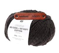 Rico Design CREATIVE SO COOL + SO SOFT COTTON CHUNKY SCHWARZ Premium Wolle 100g für luftige Mode Kleidung Wohnideen und kreative Sommerprojekte mit mySearose Label