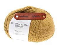 Rico Design CREATIVE SO COOL + SO SOFT COTTON CHUNKY SENF Premium Wolle 100g für luftige Mode Kleidung Wohnideen und kreative Sommerprojekte mit mySearose Label