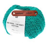 Rico Design CREATIVE SO COOL + SO SOFT COTTON CHUNKY TÜRKIS Premium Wolle 100g für luftige Mode Kleidung Wohnideen und kreative Sommerprojekte mit mySearose Label