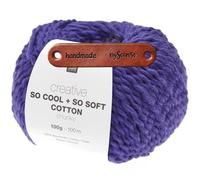 Rico Design CREATIVE SO COOL + SO SOFT COTTON CHUNKY VIOLETT Premium Wolle 100g für luftige Mode Kleidung Wohnideen und kreative Sommerprojekte mit mySearose Label