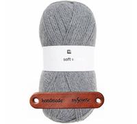Rico Design CREATIVE SOFT WOOL ARAN HELLGRAU Premium Wolle 100g Kuschelgarn für Wintermode und stilvolle Accessoires mit mySearose Label