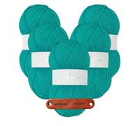 Rico Design CREATIVE SOFT WOOL ARAN PETROL Premium Wolle 5 x 100g Kuschelgarn für Wintermode und stilvolle Accessoires mit mySearose Label