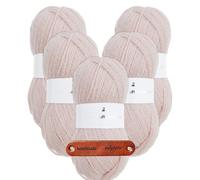 Rico Design CREATIVE SOFT WOOL ARAN ROSA Premium Wolle 5 x 100g Kuschelgarn für Wintermode und stilvolle Accessoires mit mySearose Label