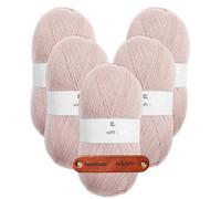 Rico Design CREATIVE SOFT WOOL ARAN ROSE Premium Wolle 5 x 100g Kuschelgarn für Wintermode und stilvolle Accessoires mit mySearose Label