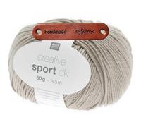 Rico Design CREATIVE SPORT DK BEIGE Premium Wolle 50g für sommerlich sportliche Kleidung Accessoires und leichte Babyprojekte mit mySearose Label