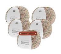Rico Design CREATIVE SUMMER SPRINKLES 012 vibes Premium Wolle 5 x 100g Farbverlaufsgarn für leichte Sommermode bunte Accessoires und kreative Handarbeitsideen mit mySearose Label