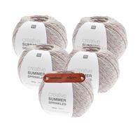 Rico Design CREATIVE SUMMER SPRINKLES 015 marshmallows Premium Wolle 5 x 100g Farbverlaufsgarn für leichte Sommermode bunte Accessoires und kreative Handarbeitsideen mit mySearose Label