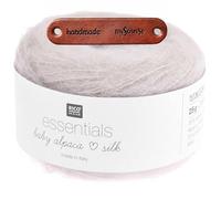 Rico Design ESSENTIALS BABY ALPACA LOVES SILK 01 NATUR Premium Wolle 25g für edler Lacegarn für Pullover Tücher Schals und luxuriöse Strickideen mit mySearose Label