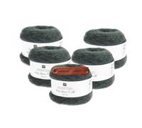 Rico Design ESSENTIALS BABY ALPACA LOVES SILK 04 EFEU Premium Wolle 5 x 25g für edler Lacegarn für Pullover Tücher Schals und luxuriöse Strickideen mit mySearose Label