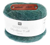 Rico Design ESSENTIALS BABY ALPACA LOVES SILK 05 PETROL Premium Wolle 25g für edler Lacegarn für Pullover Tücher Schals und luxuriöse Strickideen mit mySearose Label