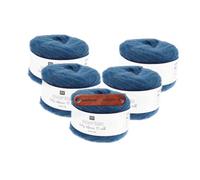 Rico Design ESSENTIALS BABY ALPACA LOVES SILK 11 BLAU Premium Wolle 5 x 25g für edler Lacegarn für Pullover Tücher Schals und luxuriöse Strickideen mit mySearose Label