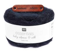 Rico Design ESSENTIALS BABY ALPACA LOVES SILK 12 MARINE Premium Wolle 25g für edler Lacegarn für Pullover Tücher Schals und luxuriöse Strickideen mit mySearose Label
