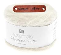 Rico Design ESSENTIALS BABY ALPACA LOVES SILK 13 CREME Premium Wolle 25g für edler Lacegarn für Pullover Tücher Schals und luxuriöse Strickideen mit mySearose Label