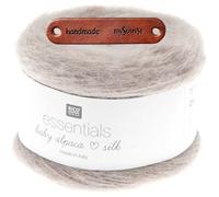 Rico Design ESSENTIALS BABY ALPACA LOVES SILK 14 STAUB Premium Wolle 25g für edler Lacegarn für Pullover Tücher Schals und luxuriöse Strickideen mit mySearose Label