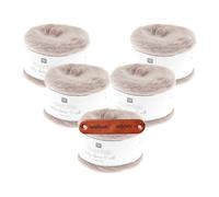 Rico Design ESSENTIALS BABY ALPACA LOVES SILK 14 STAUB Premium Wolle 5 x 25g für edler Lacegarn für Pullover Tücher Schals und luxuriöse Strickideen mit mySearose Label