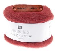 Rico Design ESSENTIALS BABY ALPACA LOVES SILK 15 ROT Premium Wolle 25g für edler Lacegarn für Pullover Tücher Schals und luxuriöse Strickideen mit mySearose Label