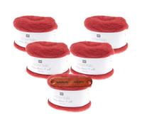 Rico Design ESSENTIALS BABY ALPACA LOVES SILK 15 ROT Premium Wolle 5 x 25g für edler Lacegarn für Pullover Tücher Schals und luxuriöse Strickideen mit mySearose Label