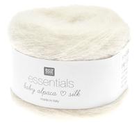 Rico Design Essentials Baby Alpaca Loves Silk außergewöhnliches Strickgarn, 25 g, Farbe: 013 Cremefarben