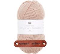 Rico Design ESSENTIALS BABY ALPACA & MERINO ARAN 02 BEIGE Premium Wolle 50g Edles Kuschelgarn für Pullover Cardigans Schals Mützen und stilvolle Winter Accessoires mit mySearose Label