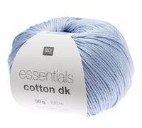 Rico Essentials Cotton DK Blassblau (105), klassisches Baumwollgarn zum Häkeln oder Stricken