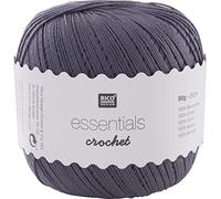 Rico Design Essentials Crochet, 100 Prozent Baumwolle, Maus grau