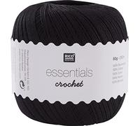 Rico Design Essentials Crochet, 100 Prozent Baumwolle, schwarz