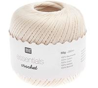 Rico Design Essentials Crochet | Häkelgarn Baumwolle Stärke 10 | 100% Cotton | zum Häkeln, Häkelwolle, 50g 280m Filethäkelgarn, dünnes Baumwollgarn mercerisiert
