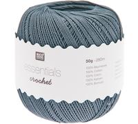 Rico Design Essentials Crochet, 100 Prozent Baumwolle, Maus grau
