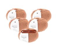 Rico Design ESSENTIALS MEGA WOOL CHUNKY ALTROSA Premium Wolle 5 x 100g Weiche Wintermode für Pullover Schals und gemütliche Wohnideen mit mySearose Label