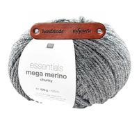 Rico Design ESSENTIALS MEGA WOOL CHUNKY ANTHRAZIT Premium Wolle 100g Weiche Wintermode für Pullover Schals und gemütliche Wohnideen mit mySearose Label