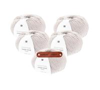 Rico Design ESSENTIALS MEGA WOOL CHUNKY AQUA Premium Wolle 5 x 100g Weiche Wintermode für Pullover Schals und gemütliche Wohnideen mit mySearose Label