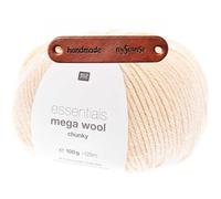 Rico Design ESSENTIALS MEGA WOOL CHUNKY ELFENBEIN Premium Wolle 100g Weiche Wintermode für Pullover Schals und gemütliche Wohnideen mit mySearose Label