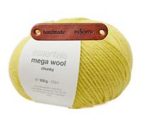Rico Design ESSENTIALS MEGA WOOL CHUNKY GELB Premium Wolle 100g Weiche Wintermode für Pullover Schals und gemütliche Wohnideen mit mySearose Label