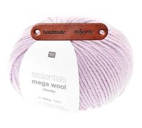 Rico Design ESSENTIALS MEGA WOOL CHUNKY LAVENDEL Premium Wolle 100g Weiche Wintermode für Pullover Schals und gemütliche Wohnideen mit mySearose Label