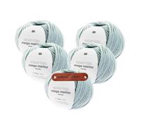 Rico Design ESSENTIALS MEGA WOOL CHUNKY MINT Premium Wolle 5 x 100g Weiche Wintermode für Pullover Schals und gemütliche Wohnideen mit mySearose Label
