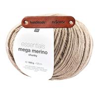 Rico Design ESSENTIALS MEGA WOOL CHUNKY NATUR Premium Wolle 100g Weiche Wintermode für Pullover Schals und gemütliche Wohnideen mit mySearose Label