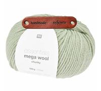 Rico Design ESSENTIALS MEGA WOOL CHUNKY SALBEI Premium Wolle 100g Weiche Wintermode für Pullover Schals und gemütliche Wohnideen mit mySearose Label
