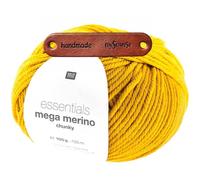 Rico Design ESSENTIALS MEGA WOOL CHUNKY SENF Premium Wolle 100g Weiche Wintermode für Pullover Schals und gemütliche Wohnideen mit mySearose Label