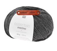 Rico Design ESSENTIALS MERINO DK ANTHRAZIT MELANGE Premium Wolle 50g weich und vielseitig für stilvolle Strickideen mit gleichmäßigem Maschenbild mit mySearose Label