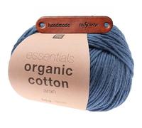 Rico Design ESSENTIALS ORGANIC COTTON ARAN 013 MARINE Premium Wolle 50g Weiche Wintermode für Pullover Schals und gemütliche Wohnideen mit mySearose Label