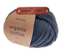 Rico Design ESSENTIALS ORGANIC COTTON ARAN 024 NACHTBLAU Premium Wolle 50g Weiche Wintermode für Pullover Schals und gemütliche Wohnideen mit mySearose Label