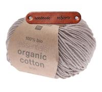 Rico Design ESSENTIALS ORGANIC COTTON ARAN 025 TAUPE Premium Wolle 50g Weiche Wintermode für Pullover Schals und gemütliche Wohnideen mit mySearose Label
