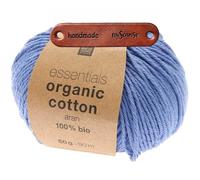 Rico Design ESSENTIALS ORGANIC COTTON ARAN 31 VEILCHEN Premium Wolle 50g Weiche Wintermode für Pullover Schals und gemütliche Wohnideen mit mySearose Label