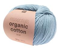 Rico Design Essentials Organic Cotton aran, 50 g, ca. 90 m verschiedene Farben Blau