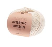 Rico-Design Verlag »Essentials Organic Cotton aran« Häkelwolle, 90 m, Creme