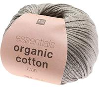 Rico Design Essentials Organic Cotton aran, 50 g, ca. 90 m verschiedene Farben Grau Grau