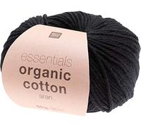 Rico Design Essentials Organic Cotton aran, 50 g, ca. 90 m verschiedene Farben Schwarz