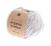 Rico Design Essentials Organic Cotton DK Bio Baumwolle Baumwollgarn zum Stricken oder Häkeln (18 Silver Grey)