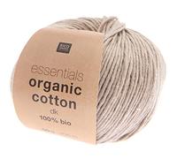 Rico Design Essentials Organic Cotton DK Farbe 12, Bio Baumwolle Baumwollgarn zum Stricken oder Häkeln